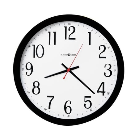Howard Miller Drummond II Wall Clock, Classic Round Analog with Silent