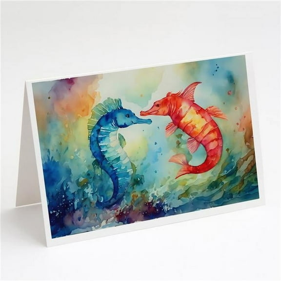 Seahorses Greeting Cards Pack of 8 7 in x 5 in