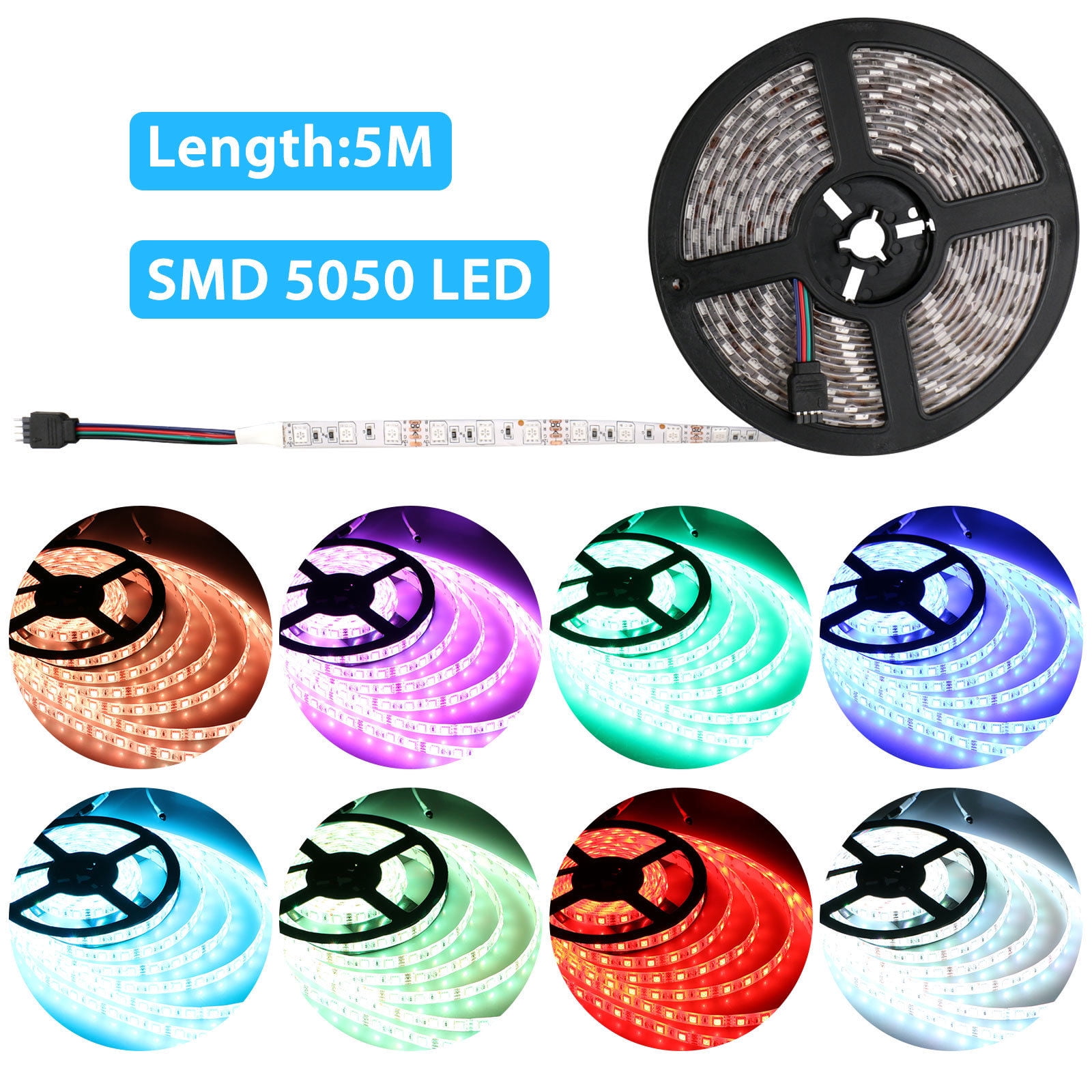 NEW 5M SMD 5050 RGB LED Strip Waterproof 300 LEDs Light Flexible 60//M IP65 12V