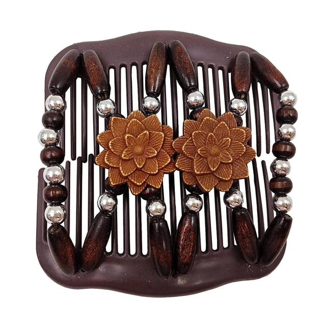 Pinza Elásticas de Cabello Zulema Flor Lazo Estirable 10.5x8x1cm Peine de doble clip para mujeres