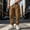 Brown, variant on Men's Cotton Linen Harem Pants Drawstring Casual Cropped Trousers Lightweight Loose Beach Yoga Pants with Pockets-Army Green-L