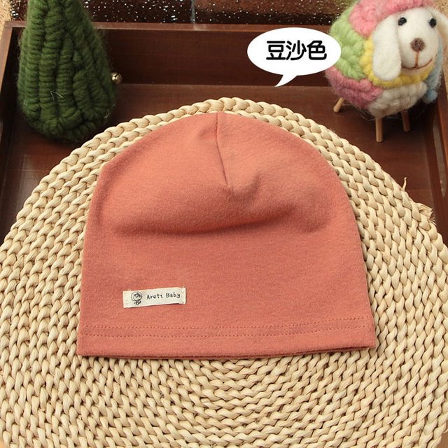 Gorro de punto de algodón para niños de una sola capa, fino, para primavera y otoño, gorro para bebé, gorro de color sólido para recién nacidos