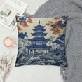 thumbnail image 2 of Fenyluxe Blue Willow Chinoiserie Porcelain Inspiration Throw Pillow Cover,Modern Lumbar Cushion Case Decorative Pillows for Couch Living Ro White 20x20in, 2 of 5
