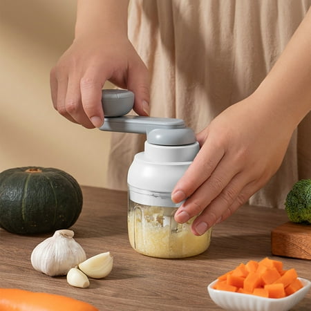 

Tuitoonm Manual Mode Chopper Portable Garlic Ginger Ourokhome Hand Shake Garlic Mincer Onion Cutter Pepper Meat Crusher Vegetable Food Processor Restaurant Baking Grinder Tools