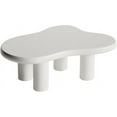 thumbnail image 5 of 46.06'' Cloud Coffee Table,Modern White Coffee Table with 4 Sturdy Support Legs, Cute Irregular Tea Table with 2.56" Thick Tabletop for Living Room, Bedroom (White,46.06''), 5 of 7
