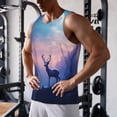 thumbnail image 5 of Daiia Night Sky Elk Printed Men's Quick Dry Fit Muscle Tank Top Slim-Fit Tank Workout Tank Top Lightweight Sports Tank Top-4X-Large, 5 of 7