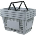 thumbnail image 7 of Morcte 4 Pcs Plastic Shopping Basket with Handles, 28 L Plastic Grocery Basket, Durable Plastic with Easy-Grip Handle for Supermarket Retail Store, Gray, 7 of 7