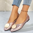 thumbnail image 5 of Gpaecead Women's Sparkly Metal Disc Flats Pointed Toe Faux Leather Slip On Cushioned Insole Comfort Shoes For Weddings And Parties, B-Pink, 5 of 8