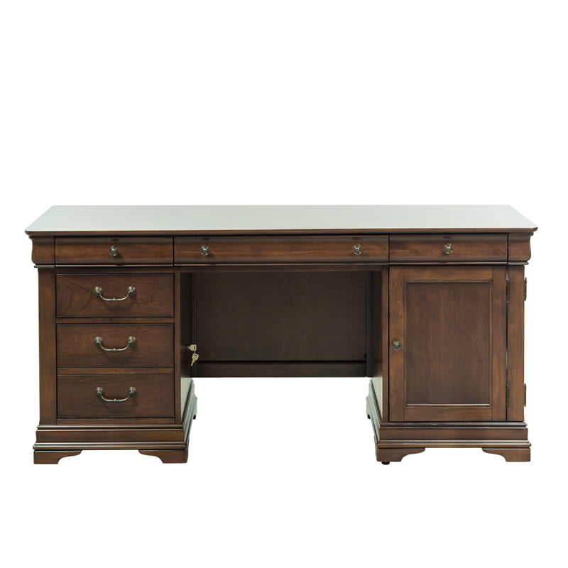 Pemberly Row Traditional Wood Credenza in Brown