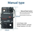 thumbnail image 4 of Circuit Breaker with Manual Reset for Car Marine Trolling Motors Boat ATV Manual Power Protect for Audio System Fuse, 12V-48VDC, Waterproof, 4 of 9