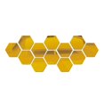 thumbnail image 3 of 6/12 piezas 3D hexagonal espejo pegatina de pared oro rosa DIY TV fondo sala de estar pegatinas decoración de pared dormitorio baño decoración del hogar, 3 of 5