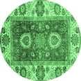 thumbnail image 1 of Ahgly Company Indoor Round Abstract Emerald Green Modern Area Rugs, 4' Round, 1 of 4