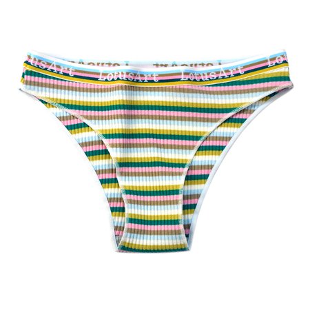 

Women s Dig-Free Comfort Waistband with Microfiber Thread Colorful Stripes Brief 5-Pack