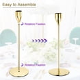 thumbnail image 4 of Bright Gold Candlestick Holder Taper Candle Holders for 3/4" Candles for Wedding Dining Party, Set of 3, 4 of 6