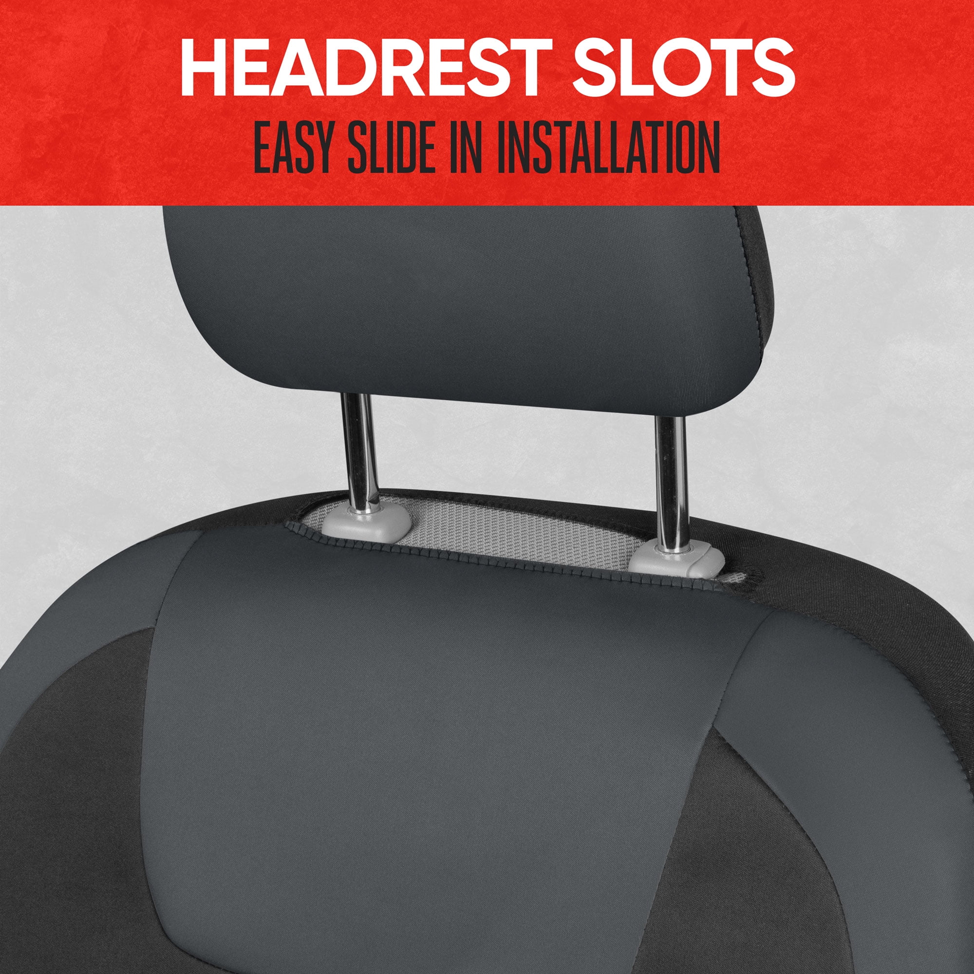 Motor Trend Premium Waterpoof Car Seat Covers for Front Seats, Gray - Universal Fit for Car Truck Van SUV