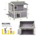thumbnail image 3 of Aivituvin Outdoor Cat House Wooden Winter Weatherproof Feral Cat Shelter with Balcony, 3 of 8