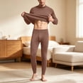 thumbnail image 2 of Frnrwgo Men's Thermal Underwear Set Fleece Lined Stand Collar Long Sleeve Base Layer XXS-XXL for Winter, 2 of 8