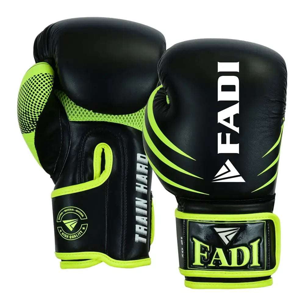 Faux Leather Boxing Gloves by Fadi Sports Train Hard Series - Unisex Adult  - 14 Oz