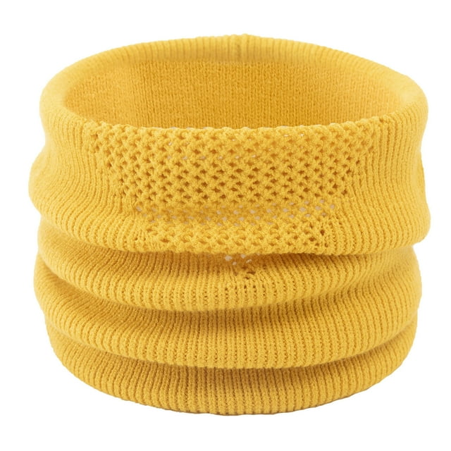 RXIRUCGD Women's Winter Scarf With Warmth And Plush Protection High Neck Thick Yarn Single Circle Solid Color And Neck Cover( Yellow )