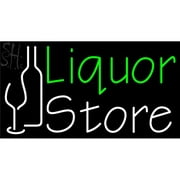 Everything Neon  Custom Green Liquor Store LED Neon Sign 1 13 x 24 - inches