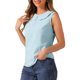 thumbnail image 4 of INSPIRAR CHIC Blusa sin mangas con cuello Peter Pan para mujer, top de jacquard floral, XS, azul claro, 4 of 6