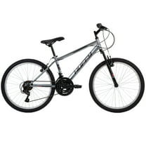 24" Huffy Rock Creek Mountain Bicycle, 12 to 19 Years Old, 18-Speeds, Grey