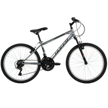 Huffy 24” Rock Creek Mountain Bike, Fits Riders 58” - 70”, Gray, Youth, Boy’s