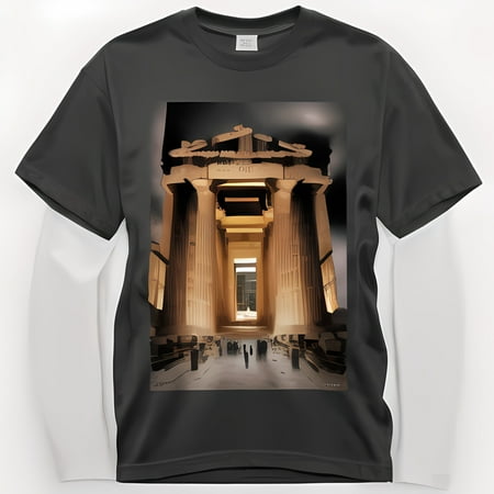 

Experience Ancient Grandeur: Parthenon Entrance Graphic Black T-Shirt with Cinematic Lighting & Hyper Realistic Detail & Design