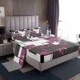 thumbnail image 1 of YST Abstract Geometric Sheet Set For Girls Full Pink Glitter Bling Sequins Check Bed Sheets,Black Grey Stripes Grids Sheets Starry Sky Geometry Fitted Sheet + Flat Sheet + 2 Pillow Cases, 1 of 5