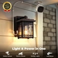 thumbnail image 6 of 2-Pack Front Porch Lights with GFCI Outlet, Oil Rubbed Bronze Dusk to Dawn Outdoor Wall Lantern, Anti-Rust Outdoor Garage Lights Wall Mount, Waterproof Modern Exterior Coach Light Fixtures, 6 of 10