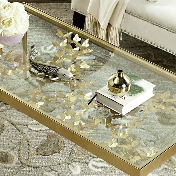 SAFAVIEH Rosalia 18 in. H Butterfly Coffee Table, Gold/Clear