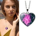 thumbnail image 2 of Jewelry VerPetridure Solar System Planet Galaxy Double Sided Glass Universe Heart Pendant Necklace, 2 of 7