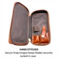 thumbnail image 4 of Parker Safety Razor,   Genuine Saddle Leather Double Edge Safety Razor Zippered Travel Case - Holds a Safety Razor and Tuck of Blades, 4 of 4