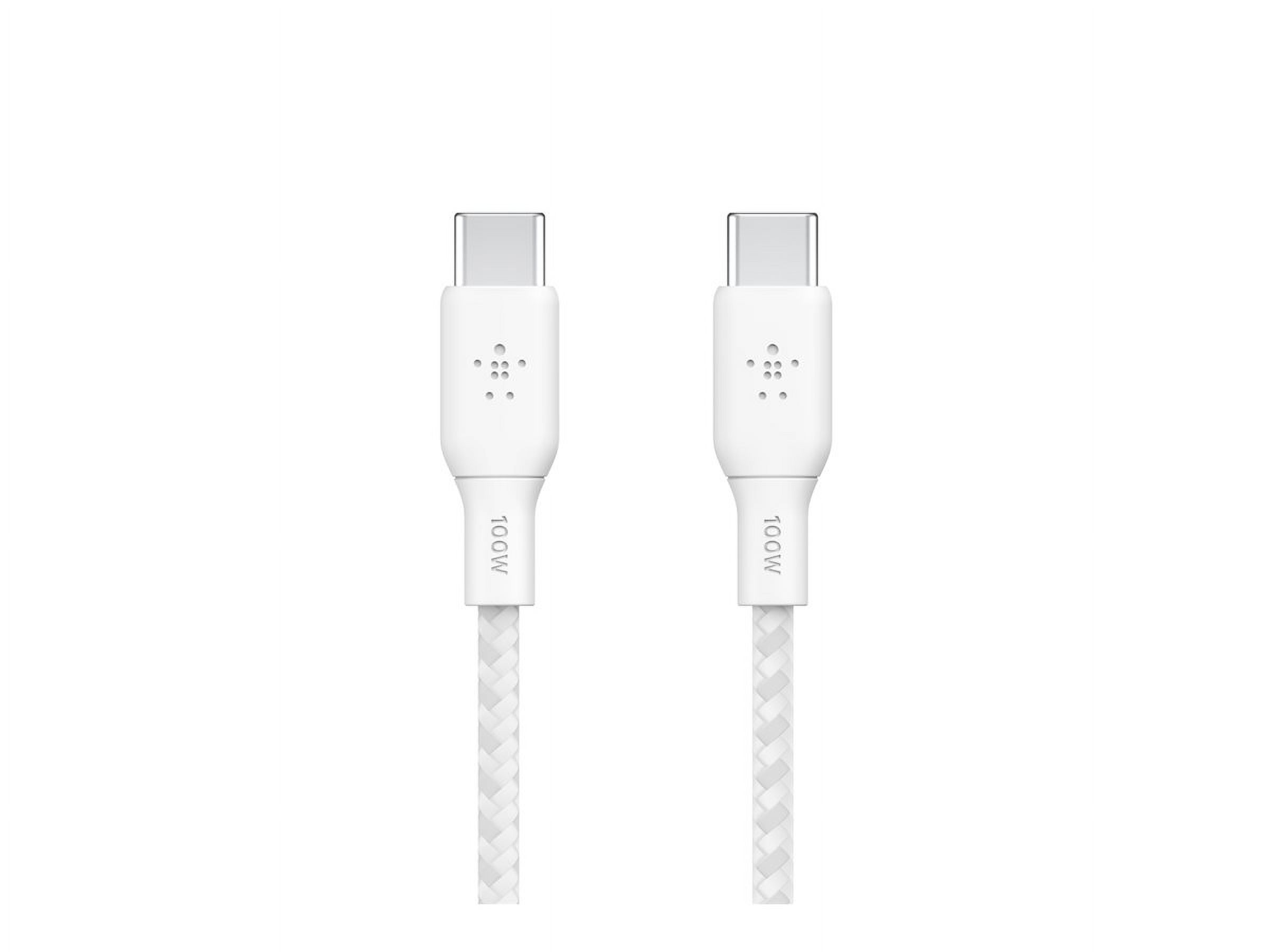 Belkin BoostCharge USB-C to USB-C Cable 2-Pack, 6.6ft, 100W PD – Fast Charging for iPhone 16, MacBook, Galaxy S25, Pixel, Nintendo Switch 2 – White