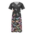 thumbnail image 3 of Babysbule Womens Summer Dresses Fashion Women Summer Printing Causal V-Neck Button Short Sleeve Vacation Pockets Dress, 3 of 5