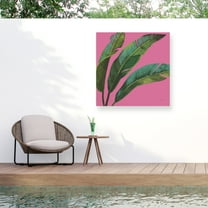 Janelle Penner 'Welcome to Paradise XI on Pink' Outdoor Canvas 35x35