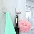 thumbnail image 4 of Razor Holder for Shower Multi Purpose Adhesive Hooks Sticky Wall Hanger Stainless Steel Shower Hooks for Hanging Shaving Razor,Plug,keys,Kitchen Utensils,Towel,Robe,Loofah and more-4 Packs, 4 of 7