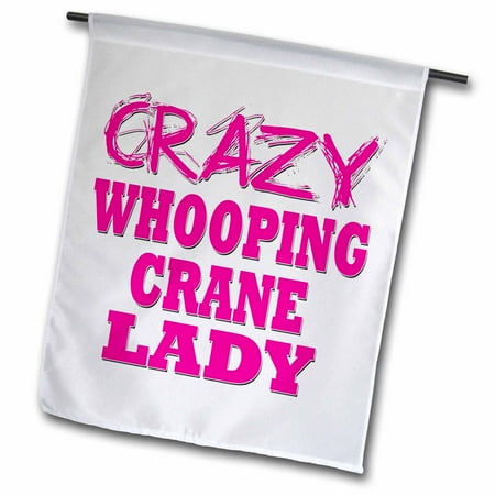 Crazy Whooping Crane Lady 18 x 27 inch Garden Flag fl-175338-2