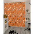 thumbnail image 4 of Halloween Skeleton Pumpkin on Orange Shower Curtain for Bathroom, Black Bat Seamless Waterproof Shower Curtains Washable Quick Dry with Hooks Bathtub Curtains 36x72 IN, 4 of 6