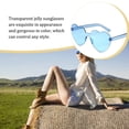thumbnail image 3 of Minnieouse Gafas de sol con forma de corazón de melocotón, accesorios antiquemaduras solares, decoraciones, gafas irregulares, apariencia Lentes azul niebla, 3 of 6