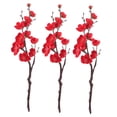 thumbnail image 4 of Raindrops Artificial Plum Blossom Picks with Vivid Red Silk Flowers for Home Decoration 3 Pcs, 4 of 6