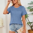 thumbnail image 5 of Shirts For Women Sevevn Womens Fashion Summer Casual Solid Short Sleeve Blouse T-Shirt Lightweight Top, 5 of 7