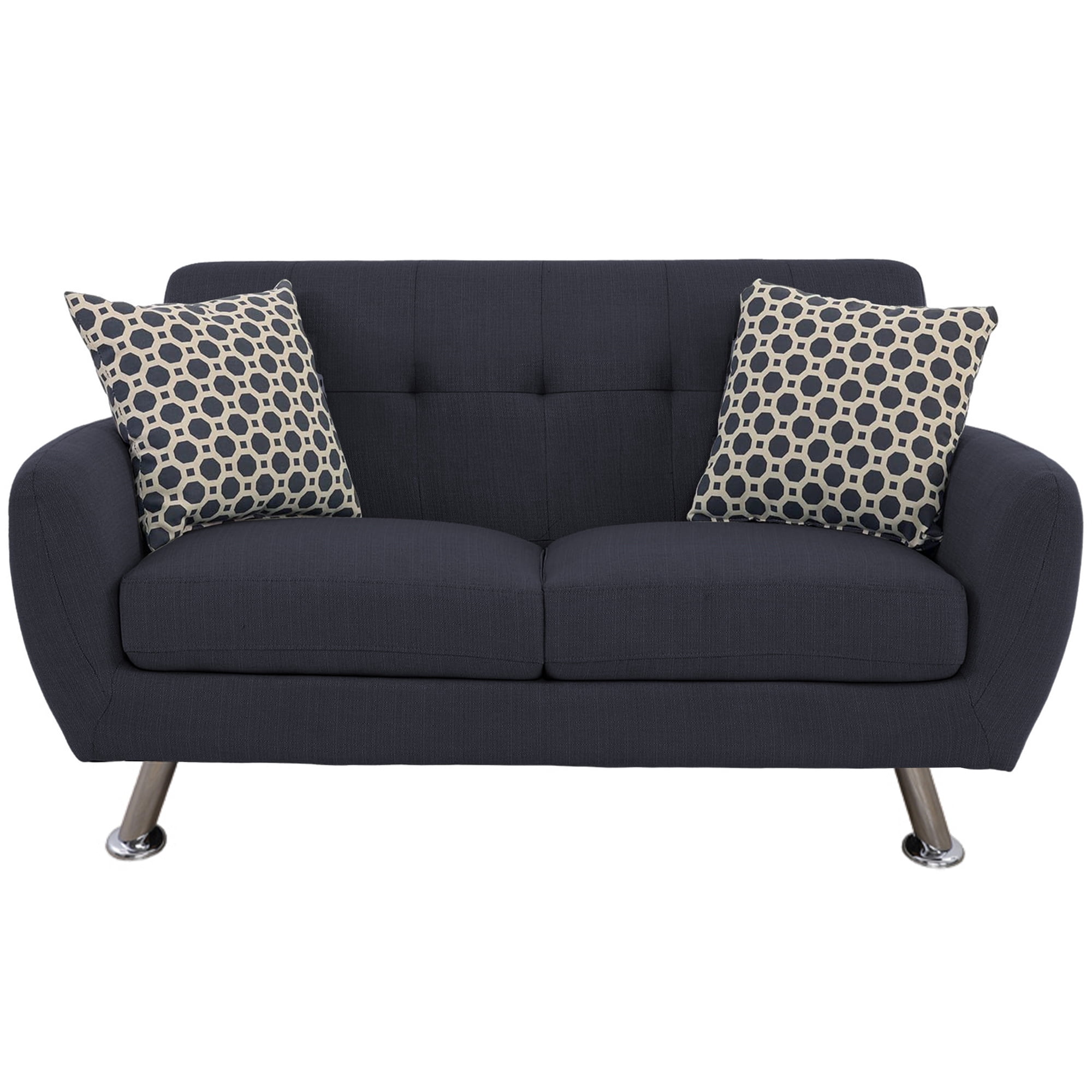 Aukfa 3 Piece Sofa Set - 56" Wide Upholstered Loveseat Deep Seat Couch for Living Room, Linen, Gray