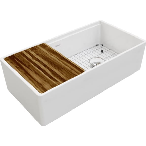 Elkay Swuf13620cb 36" X 18-13/16" Single Bowl Farmhouse Workstation Sink Kit - White