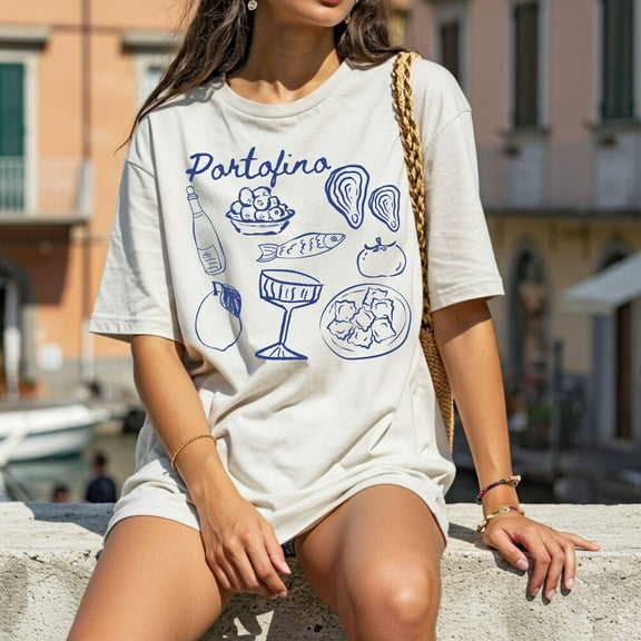 DOPASHIRT Portofino Graphic Tee, Amalfi Coast Shirt, Summer Vacation Apparel, Trendy Coastal Tee, Les Sardines Shirt, Travel To Italy Gift Unisex S-5XL Hot Trending Shirt, Vintage Birthday Gift