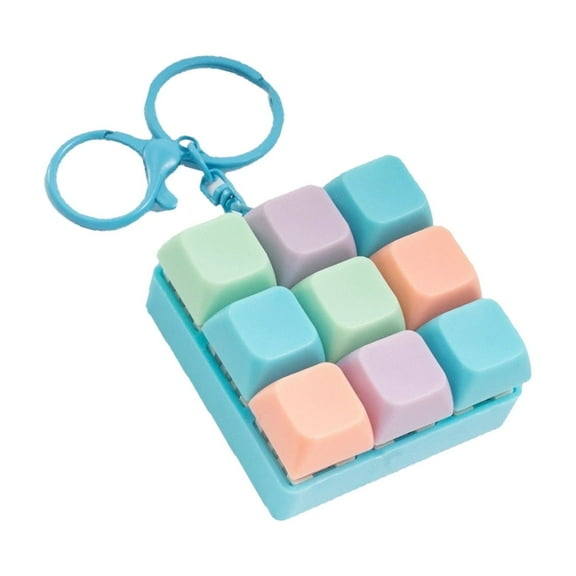 lixuesong Small Keyboard Keychain Detachable Buttons Clicking Sound Stress Reliever Keycap Keyring for Adults Children Gifts