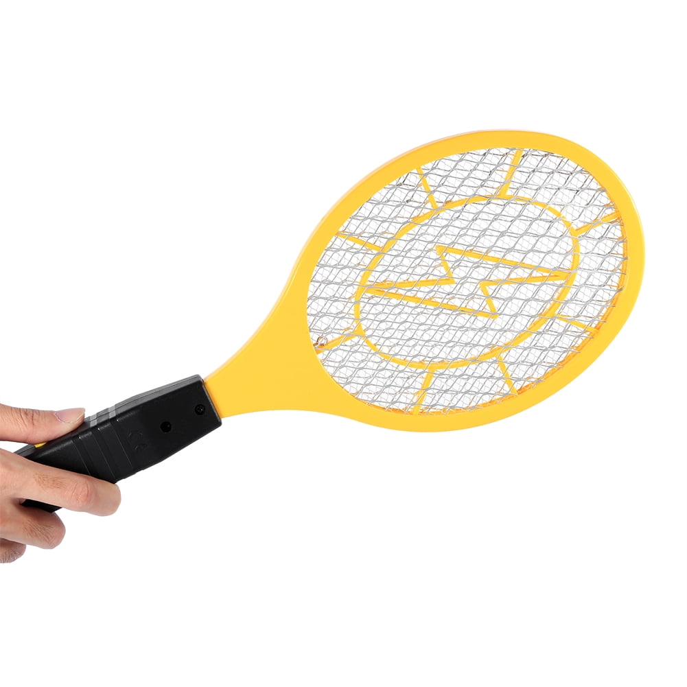 Electric Insect Pest Bug Flying Mosquito Zapper Swatter Killer Racket Bat Rechargeable Yellow