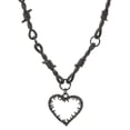 thumbnail image 1 of Collar de alambre de púas para mujer, gargantilla gótica de alambre de púas con espinas en forma de corazón, collar de cadena Punk de Hip Hop, regalo de joyería para niñas, 1 of 5