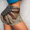 thumbnail image 4 of Logiee USA Sunflower Flag Print Women's Biker Shorts,Workout Gym Shorts,Scrunch Shorts,Tummy Control Hidden Scrunch Running Yoga Shorts-, 4 of 8
