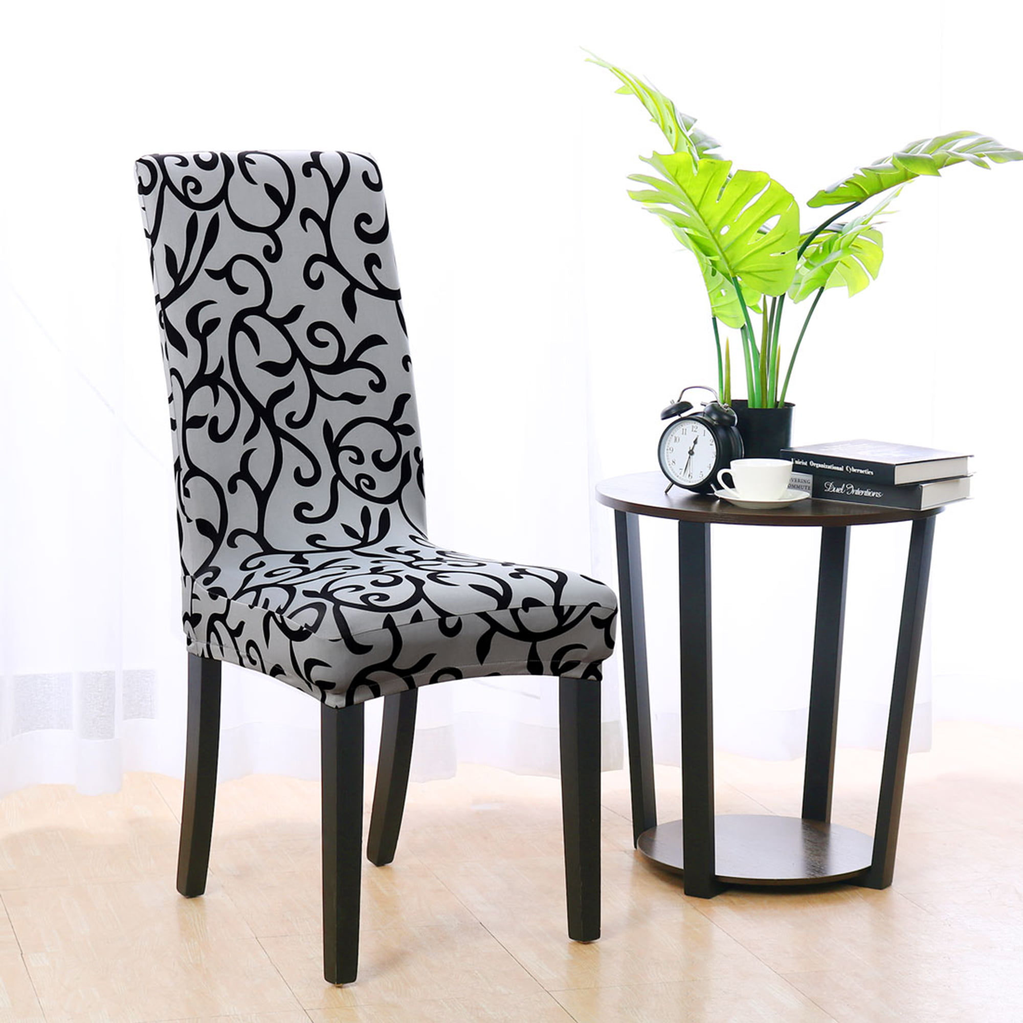 4pcs Pattern Dining Chair Cover Stretch Bar Stool Slipcover Seat Protectors 